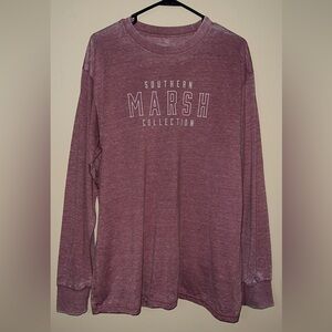 Southern Marsh Maroon Long Sleeve Shirt